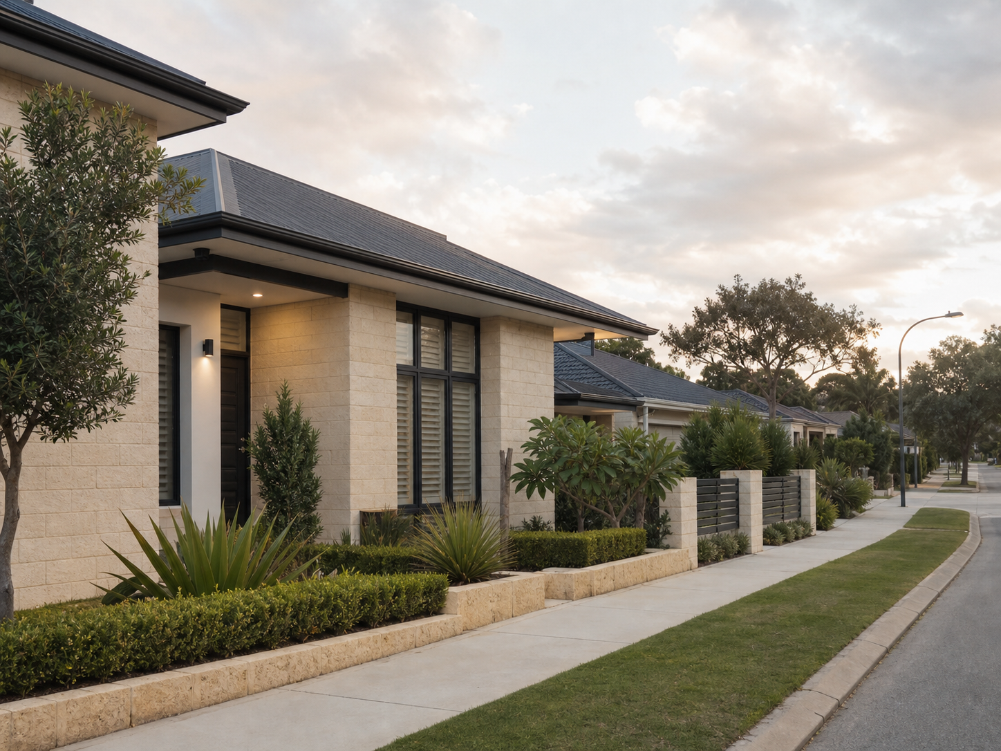 Premium Perth-style residential streetscape.